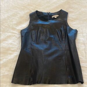 Black Sleeveless Leather top